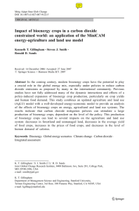 Impact of bioenergy crops in a carbon dioxide constrained world: an