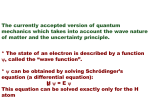 WAVE MECHANICS (Schrödinger, 1926)