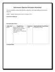 Performance Objective Articulation Worksheet Use this worksheet to