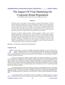 The Impact Of Viral Marketing On Corporate Brand Reputation