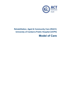 (RACC) Model of Care - ACT Health