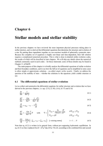 Stellar models and stellar stability