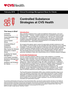 Controlled Substance Strategies at CVS Health