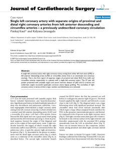 Single left coronary artery with separate origins of proximal and