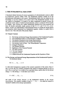 16 3.0 Chapter Contents 3.1 The Entropy and Internal Energy