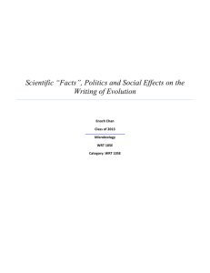 Scientific “Facts” - Writing, Speaking, and Argument Program
