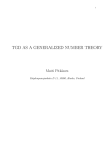 tgd as a generalized number theory