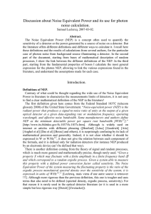 Discussion about Noise Equivalent Power and its use for photon