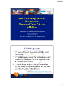 New Echocardiogram Index Alternatives to Mapse - sha