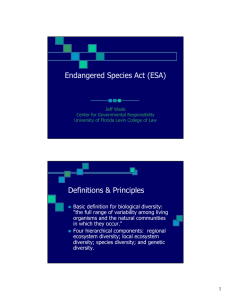 Endangered Species Act (ESA) - Levin College of Law