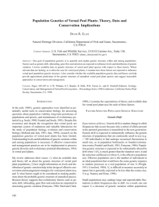 2.12 Population Genetics of Vernal Pool Plants: Theory, Data and