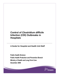 Control of Clostridium difficile Infection (CDI) Outbreaks in Hospitals