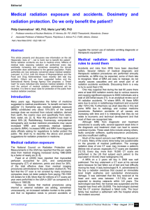 Medical radiation exposure and accidents. Dosimetry and radiation