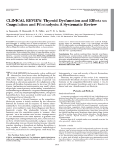 CLINICAL REVIEW: Thyroid Dysfunction and Effects on Coagulation