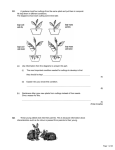 Q1. A gardener took four cuttings from the same plant and put them