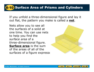 8-10 Surface Area of Prisms and Cylinders