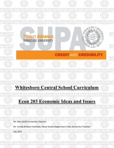 (SUPA) - Economics - Whitesboro Central School
