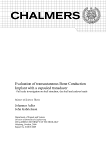 Evaluation of transcutaneous Bone Conduction Implant with a