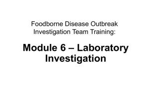 Laboratory Investigation - National Environmental Health Association