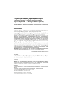 Comparison of cognitive-behaviour therapy with psychoanalytic and