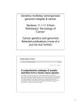 Cancer Genetics I (Chapter 11/12)