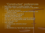 Constructed" Preferences