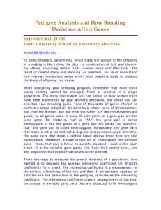 Pedigree Analysis and How Breeding Decisions Affect Genes