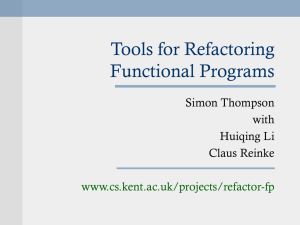 Tools for Refactoring Functional Programs