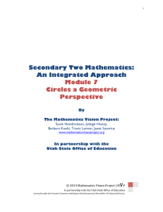 An Integrated Approach Module 7 Circles a Geometric Perspective