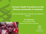 Chronic Health Conditions in the African community in Australia