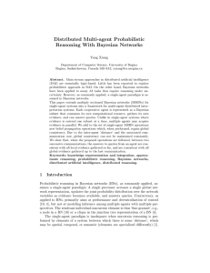 Distributed multi-agent probabilistic reasoning with Bayesian networks