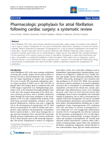 Pharmacologic prophylaxis for atrial fibrillation following cardiac