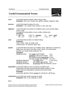 Useful Grammatical Terms - VCC Library