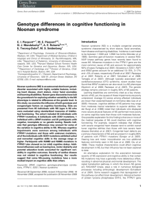Genotype differences in cognitive functioning in Noonan syndrome
