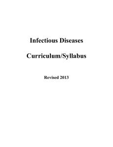 Infectious Diseases Curriculum/Syllabus