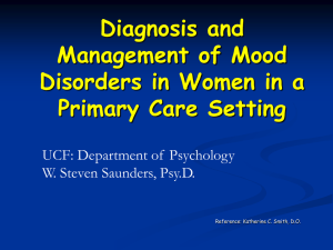 Diagnosis and Management of Mood