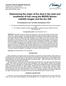 Determining the origin of the dust in the west and southwest of Iran