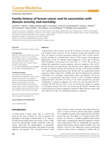 Family history of breast cancer and its association with disease