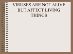 VIRUSES ARE NOT ALIVE BUT AFFECT LIVING THINGS