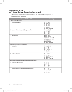 correlation to the AP® World history curriculum Framework