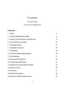 Lie groups, lecture notes