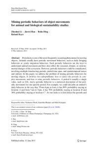 Mining periodic behaviors of object movements for animal and
