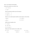 Topic 3: Linear Equations and Inequalities Solving a linear equation