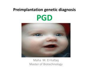 Preimplantation genetic diagnosis PGD