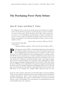 The Purchasing Power Parity Debate
