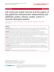 Left ventricular systolic function and the pattern of late
