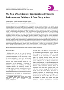 The Role of Architectural Considerations in Seismic Performance of