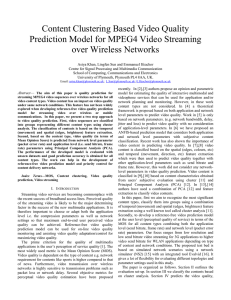 Content Clustering Based Video Quality Prediction Model for