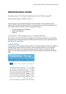 Customer Portal Solution for Microsoft Dynamics® CRM
