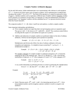 Complex Number Arithmetic (Review)